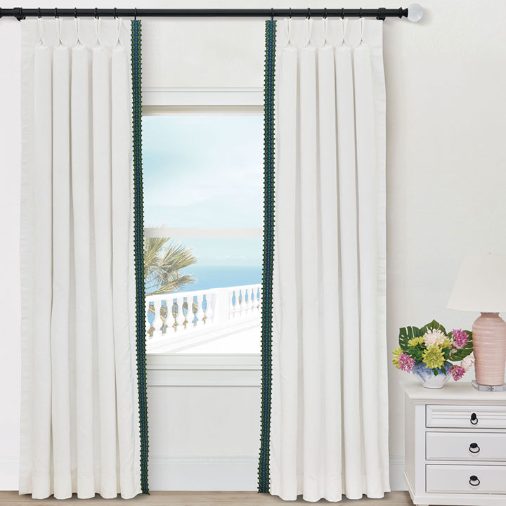 BOCA RATON EMBROIDERED CURTAIN PANEL LEFT