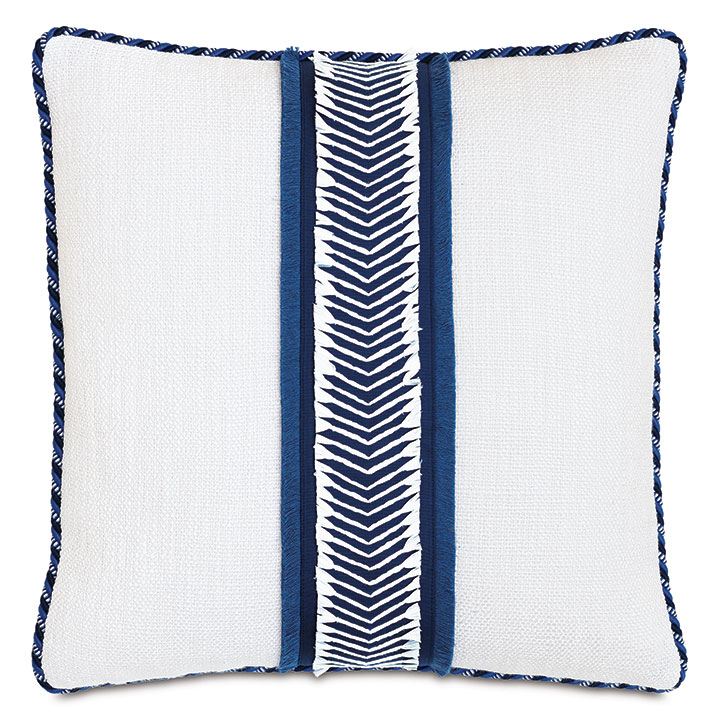 COCOBAY RAFFIA TRIM DECORATIVE PILLOW