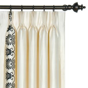 Anthemion Ivory/Black Curtain Panel