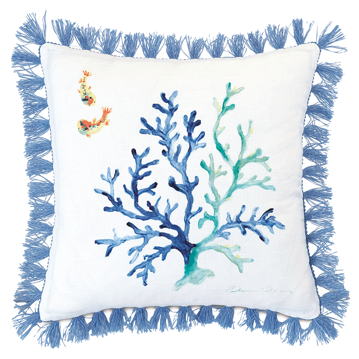 Castaway Handpainted Decorative Pillow