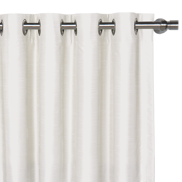 Edris Faux Silk Curtain Panel in White