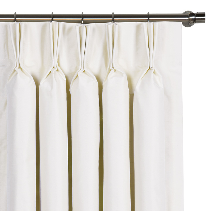 Edris Faux Silk Curtain Panel in White