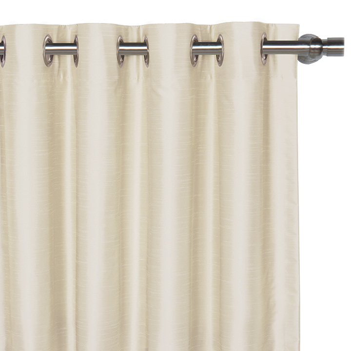 Edris Faux Silk Curtain Panel in Ivory