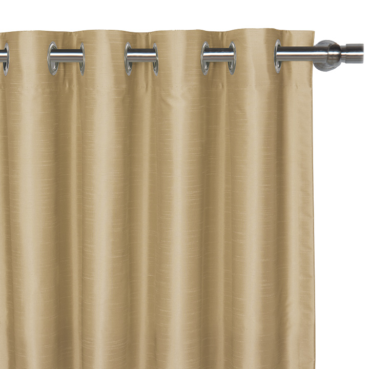 Edris Faux Silk Curtain Panel in Gold