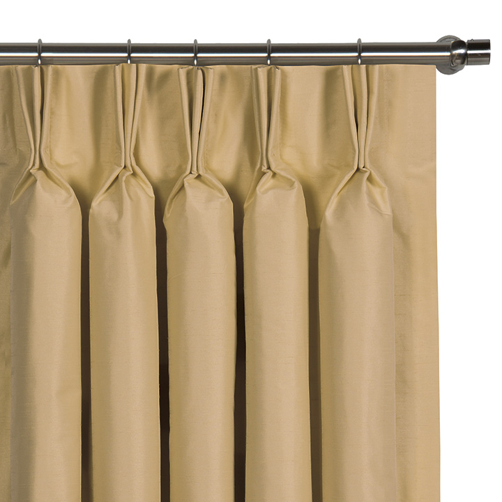 Edris Faux Silk Curtain Panel in Gold