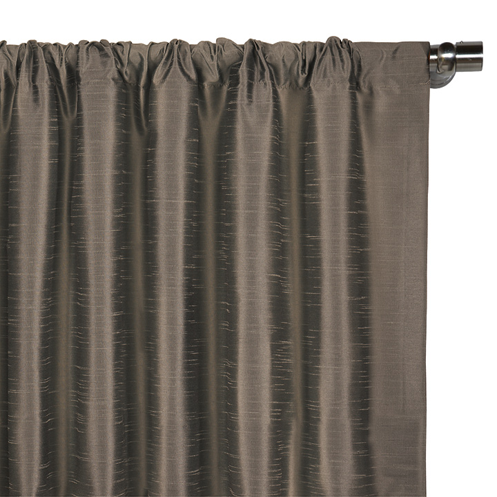 Edris Faux Silk Curtain Panel in Taupe