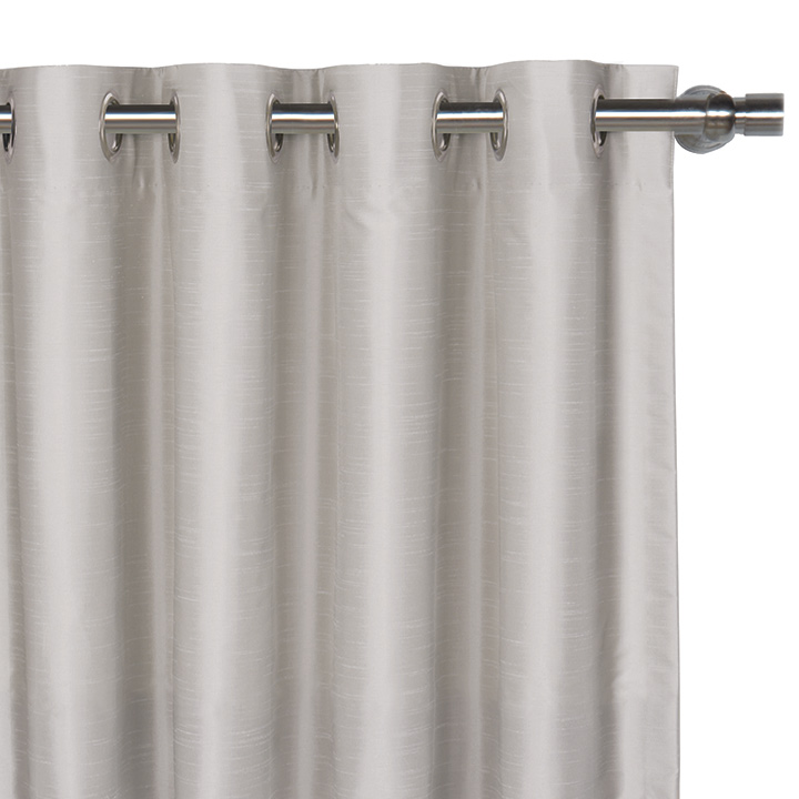 Edris Faux Silk Curtain Panel in Fog