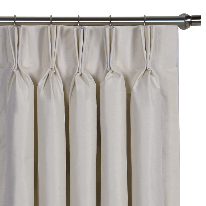 Edris Faux Silk Curtain Panel in Fog