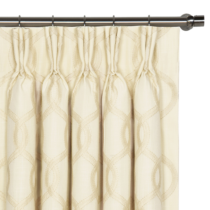 Gresham Embroidered Curtain Panel in Cream