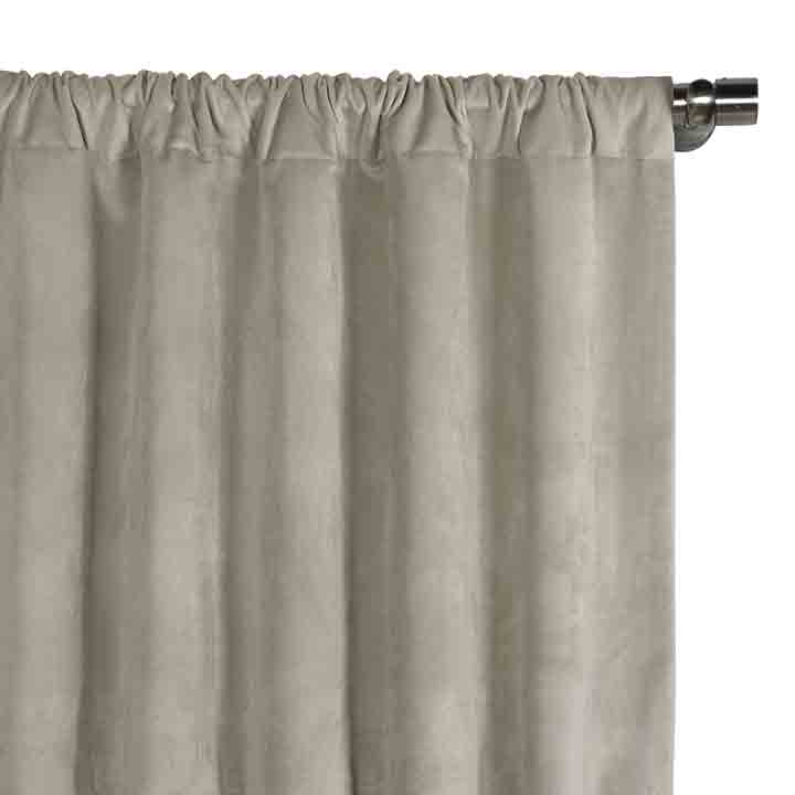 Nellis Velvet Curtain Panel in Dove