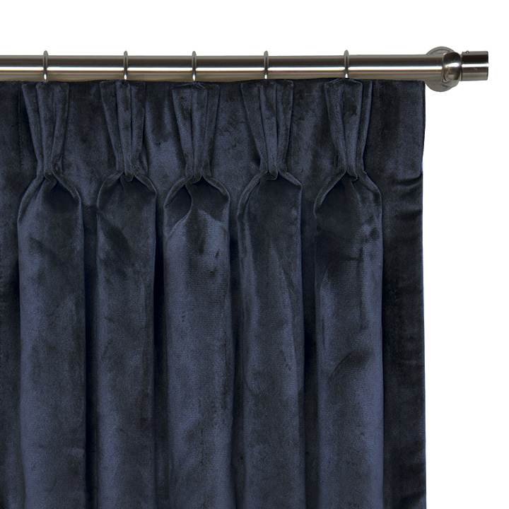 Nellis Velvet Curtain Panel in Azure