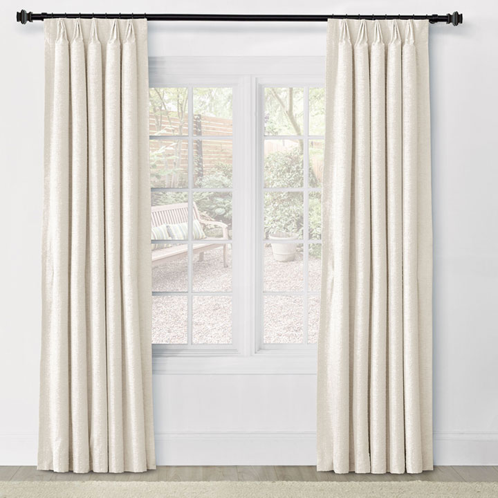 ATHENA EMBROIDERED CURTAIN PANEL IN CREAM