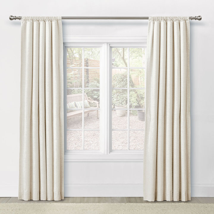 ATHENA EMBROIDERED CURTAIN PANEL IN CREAM