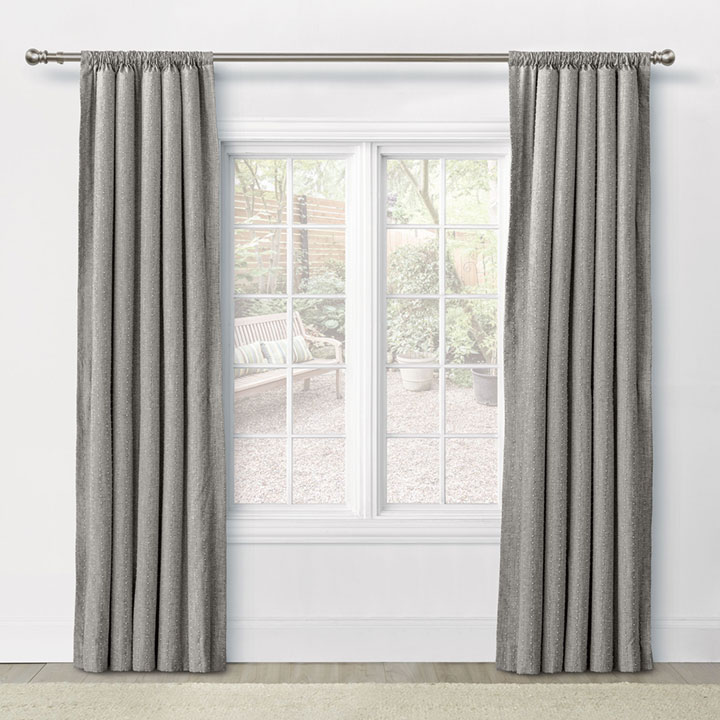 ATHENA EMBROIDERED CURTAIN PANEL IN GRAY