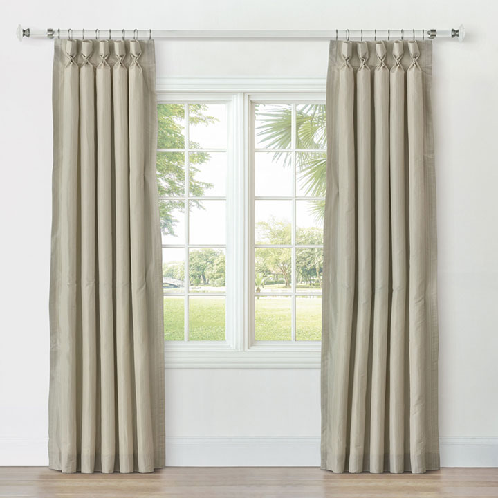 REVERIE STRIPED CURTAIN PANEL IN PEARL