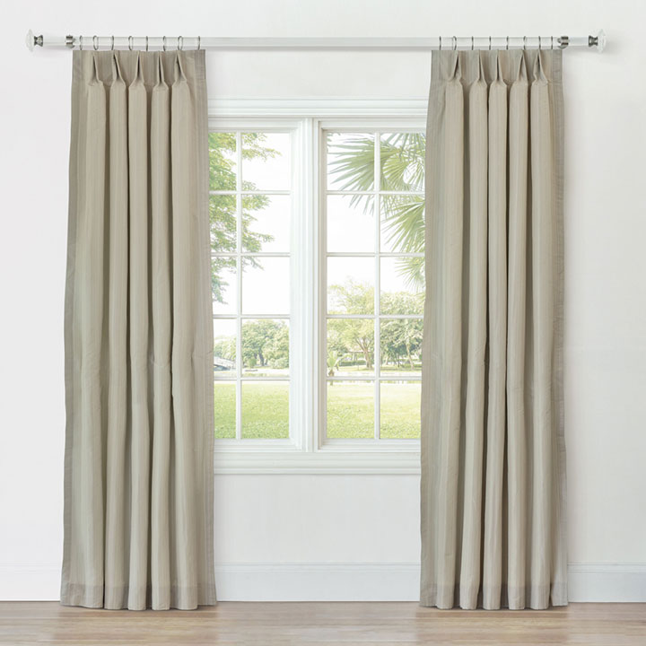 REVERIE STRIPED CURTAIN PANEL IN PEARL