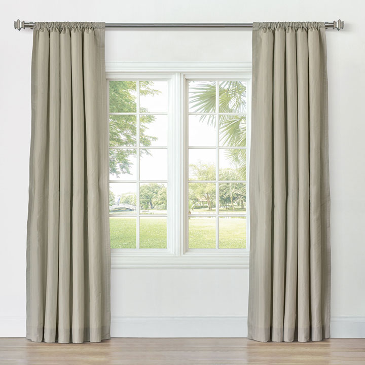 REVERIE STRIPED CURTAIN PANEL IN PEARL