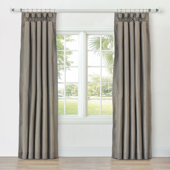 REVERIE STRIPED CURTAIN PANEL IN PEWTER