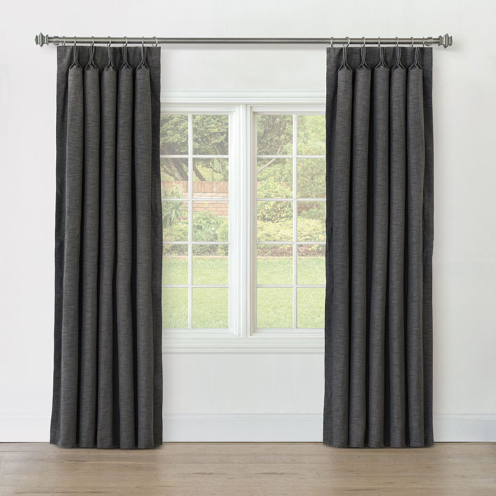 STERLING STRIE CURTAIN PANEL IN CHARCOAL