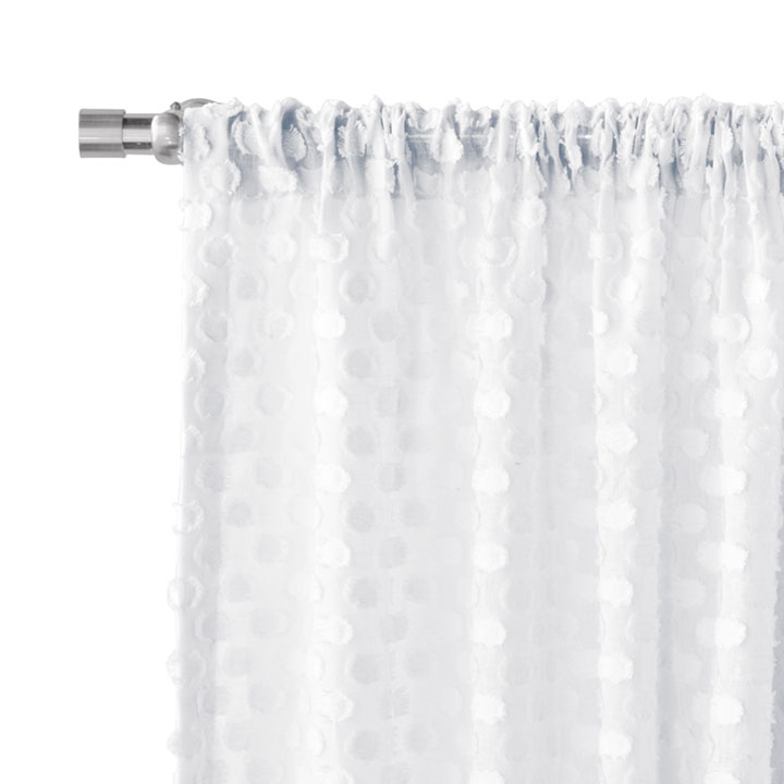 LILLA FIL COUPE CURTAIN PANEL IN WHITE
