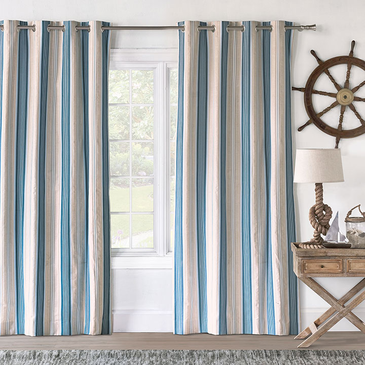 Maritime Striped Curtain Panel