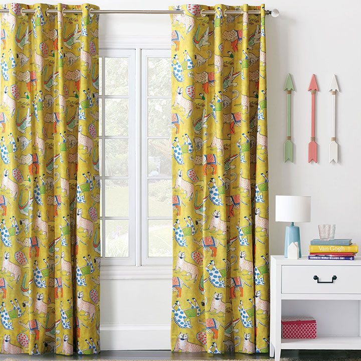 Hullabaloo Grommet Curtain Panel In Lemon