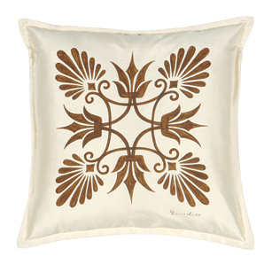 Anthemion Ivory/Brown Dec Pillow A