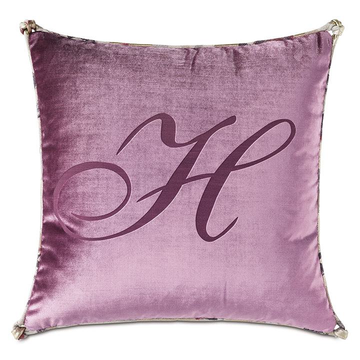 Valentina Engraved Monogram Decorative Pillow