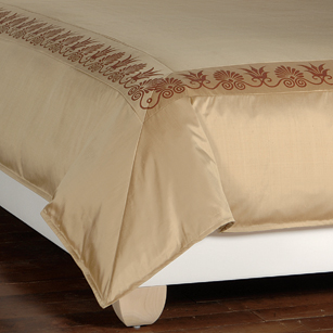 Anthemion Gold/Shiraz Duvet Cover