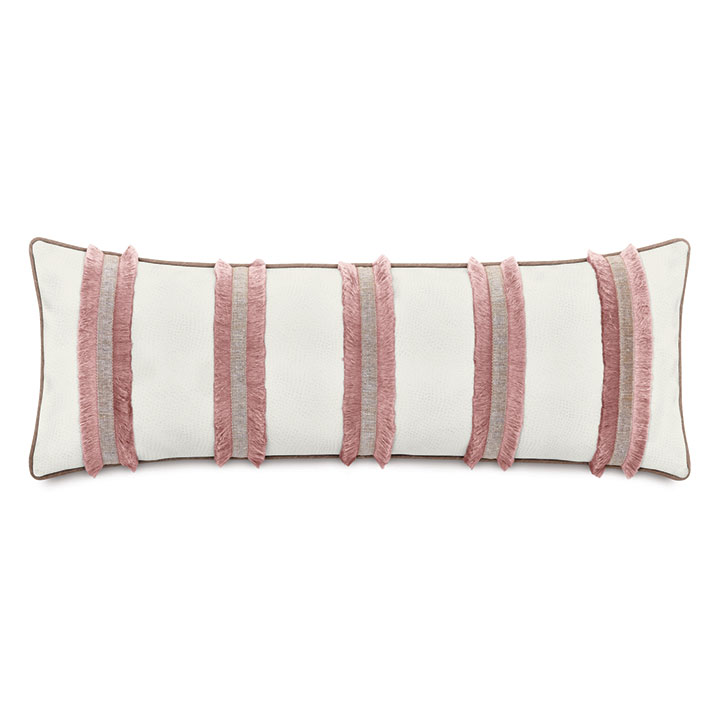 EMMELINE PINK FRINGE DECORATIVE PILLOW