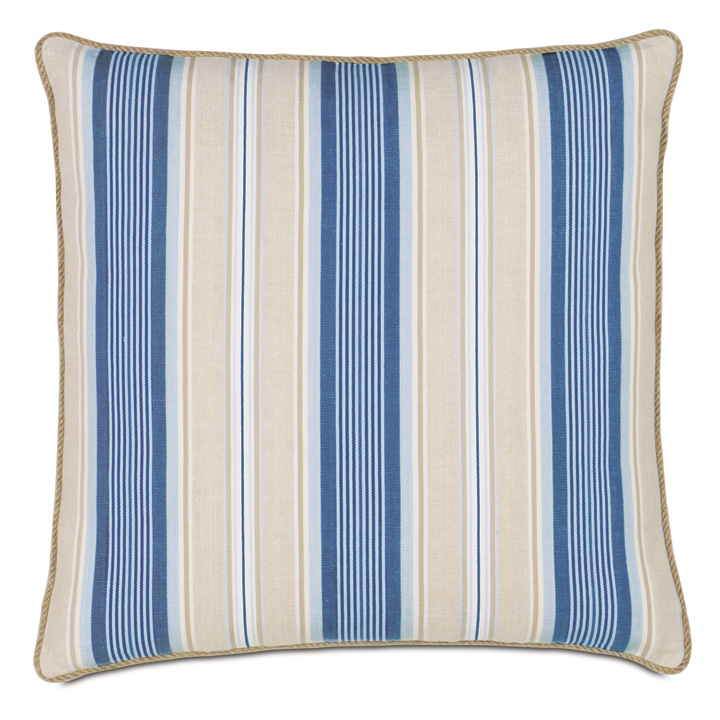 Maritime Stripe Euro Sham In Blue