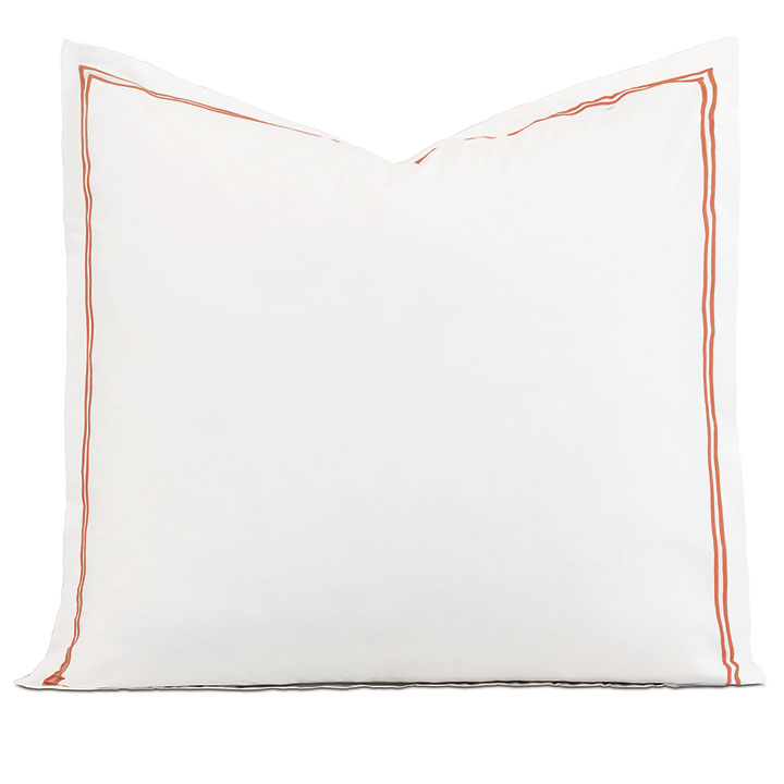 Enzo Satin Stitch Euro Sham in Coral