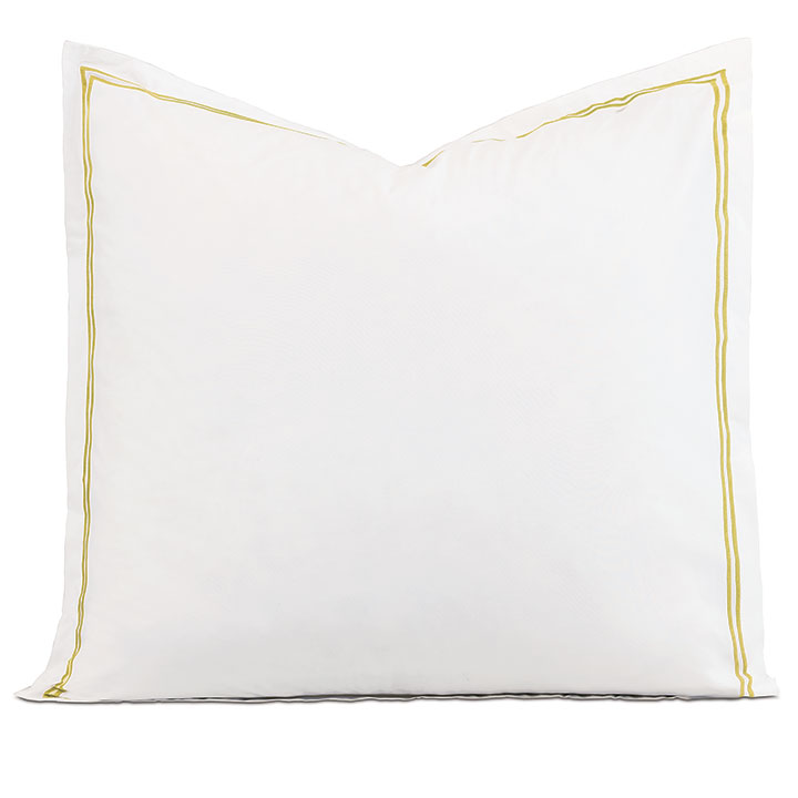 Enzo Satin Stitch Euro Sham in Daffodil