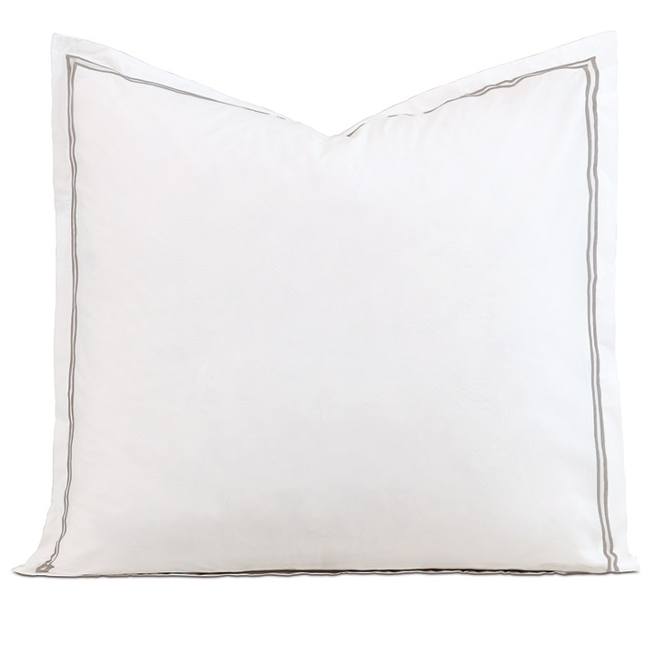 Enzo Satin Stitch Euro Sham in Dove