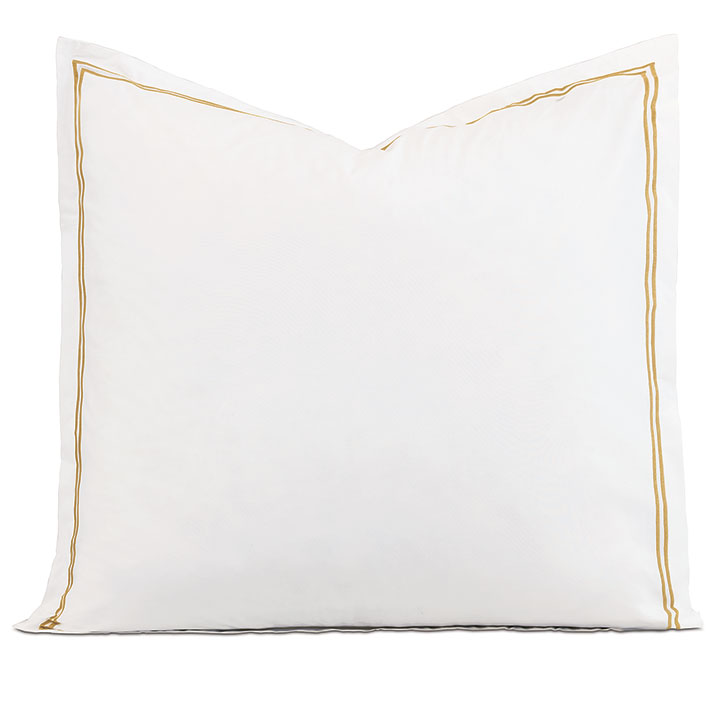 Enzo Satin Stitch Euro Sham in Gold