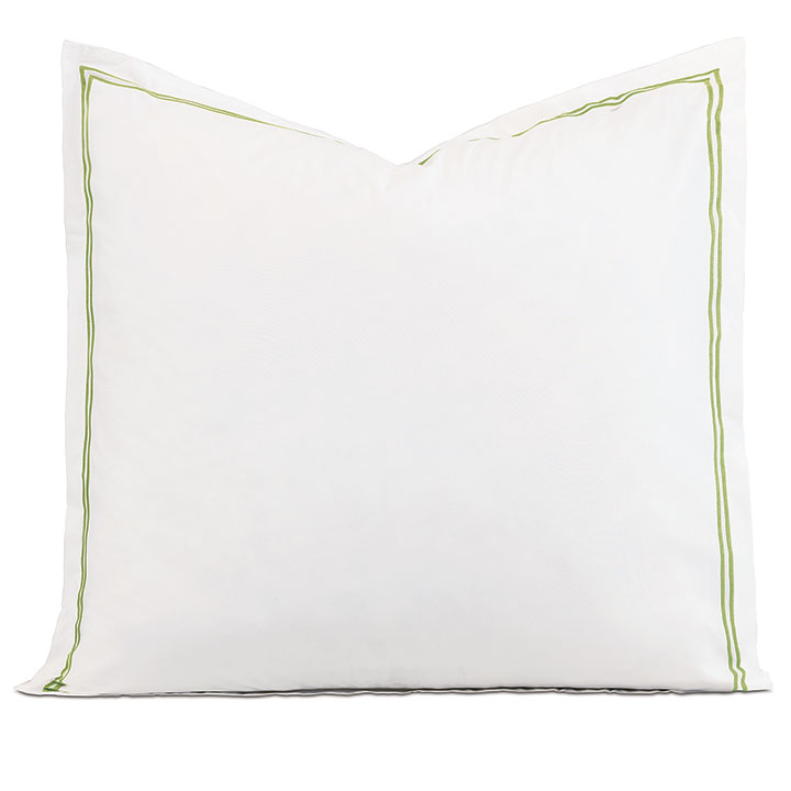 Enzo Satin Stitch Euro Sham in Lime