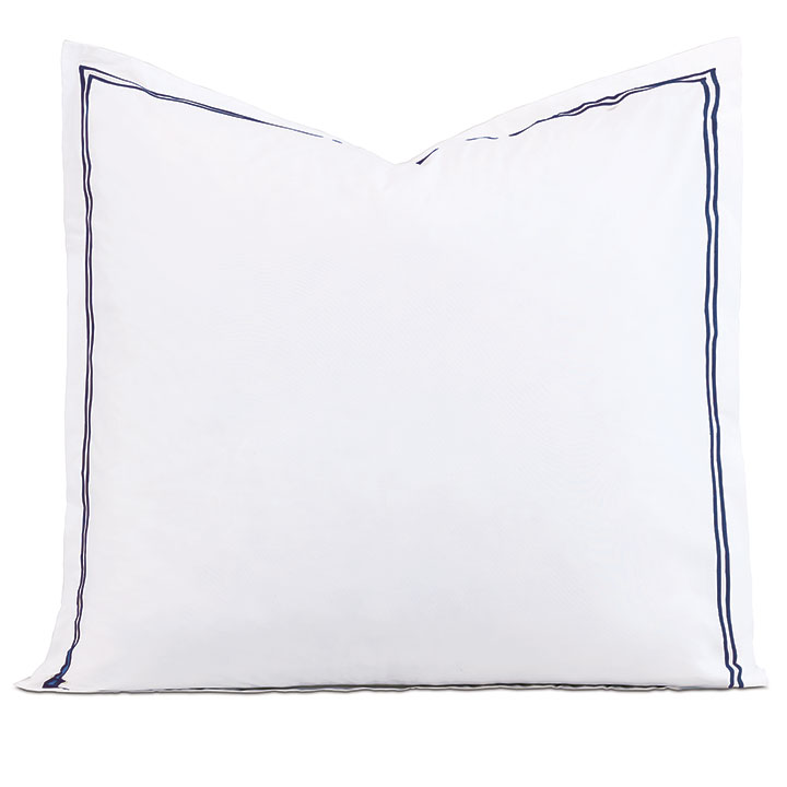 Enzo Satin Stitch Euro Sham in Navy