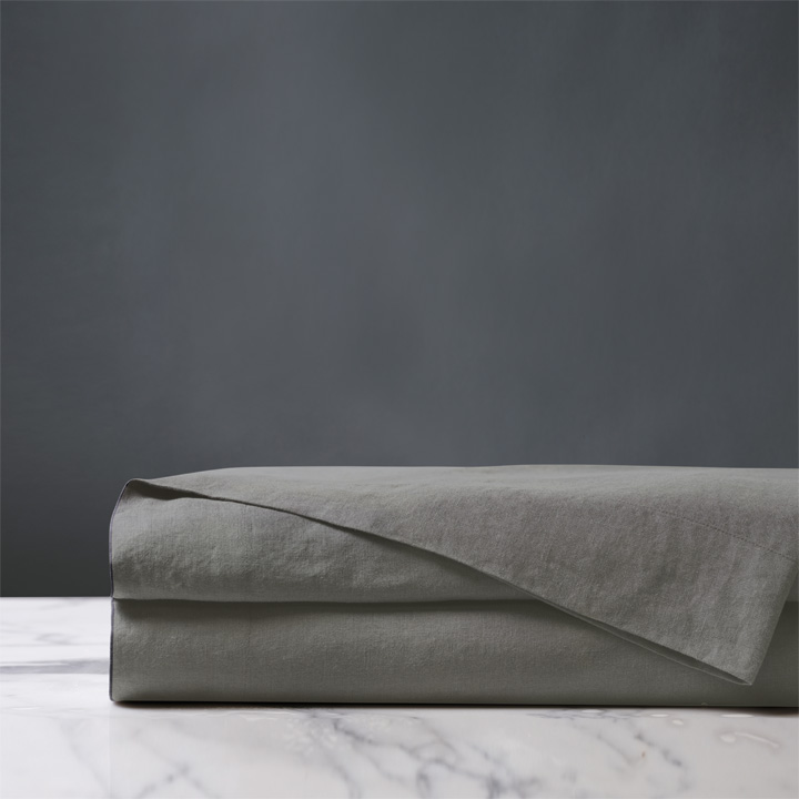 Shiloh Linen Flat Sheet in Cement