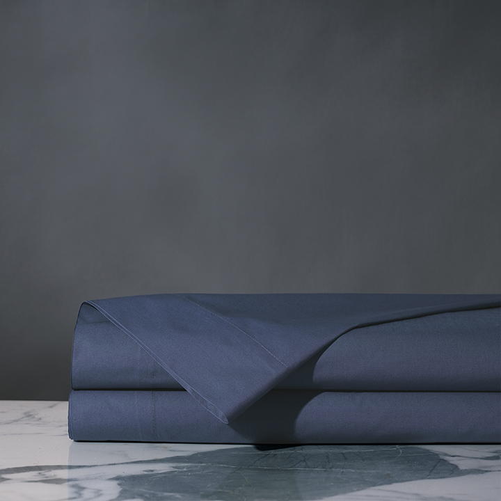 Majorca Percale Flat Sheet in Azure