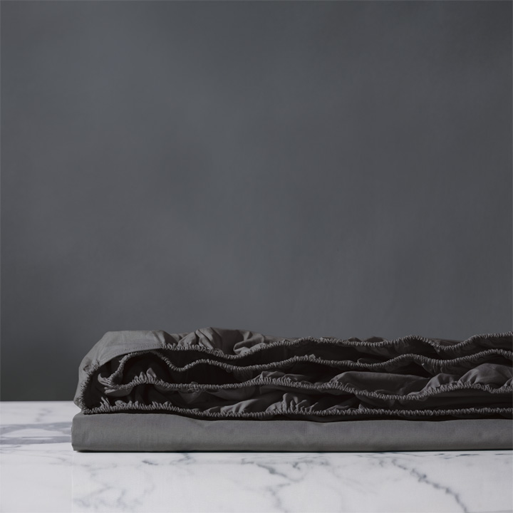 Vail Percale Fitted Sheet In Slate