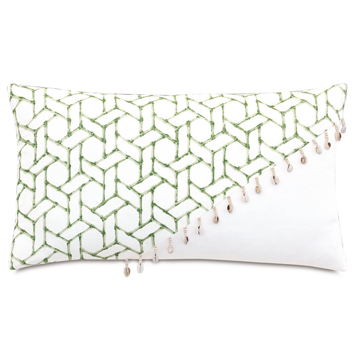 GRENADA SHELL TRIM DECORATIVE PILLOW