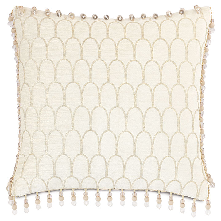 Jolene Beaded Trim Decorative Pillow