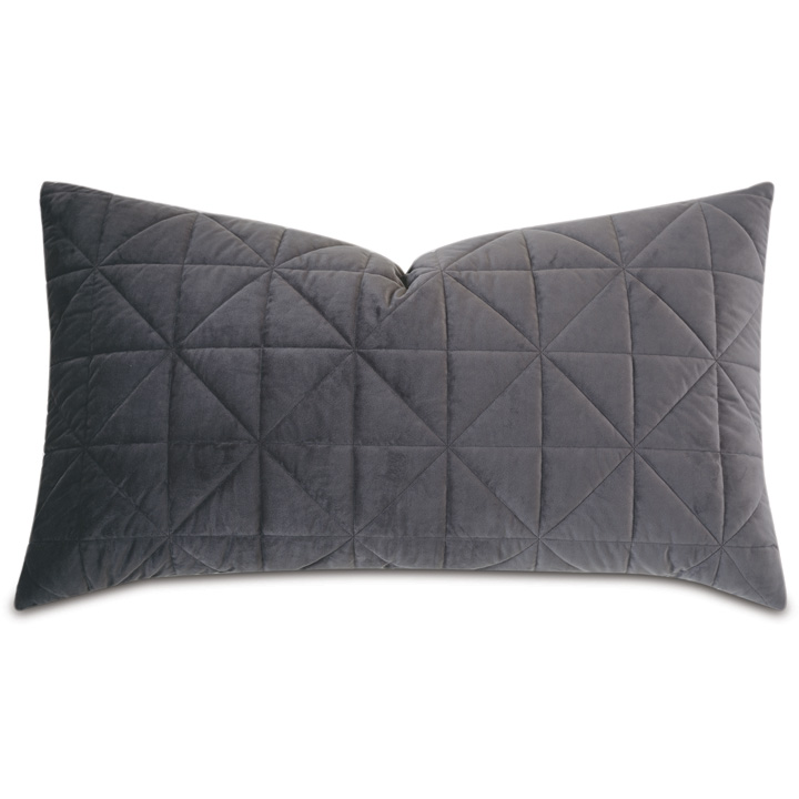 Nova Quilted Velvet King Sham in Slate