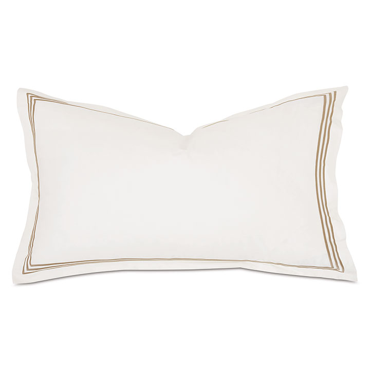 Tessa Satin Stitch King Sham in Ivory/Antique