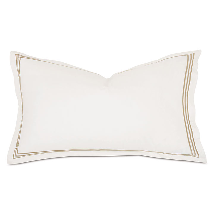 Tessa Satin Stitch King Sham in Ivory/Bisque