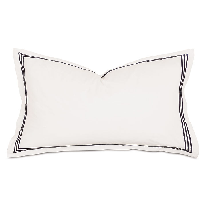 Tessa Satin Stitch King Sham in Ivory/Black