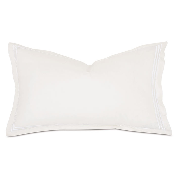 Tessa Satin Stitch King Sham in Ivory/White