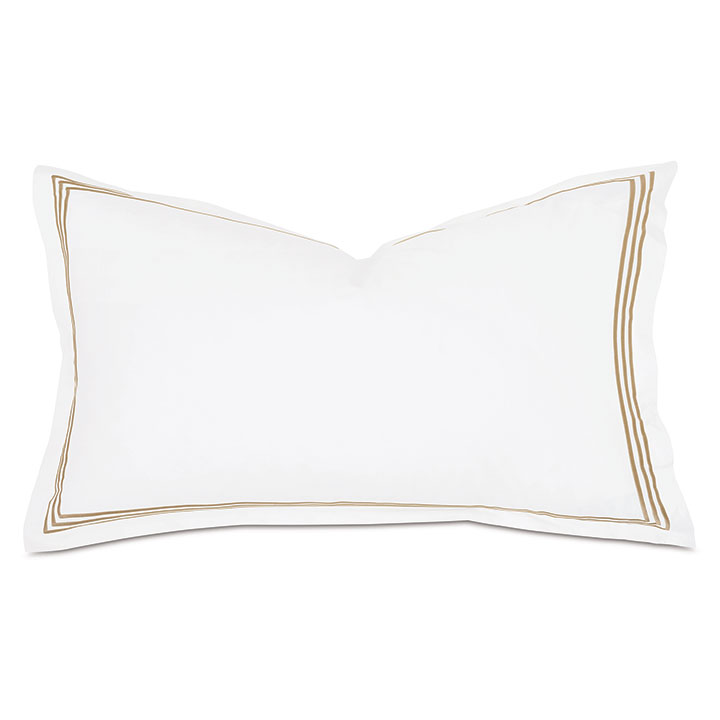 Tessa Satin Stitch King Sham in White/Antique