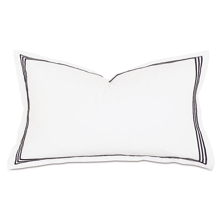 Tessa Satin Stitch King Sham in White/Black