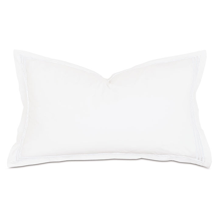 Tessa Satin Stitch King Sham in White/White